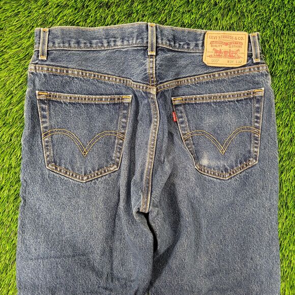 LEVIS 505 Jeans 32x28 (34x32) Blue Classic - Picture 3 of 16
